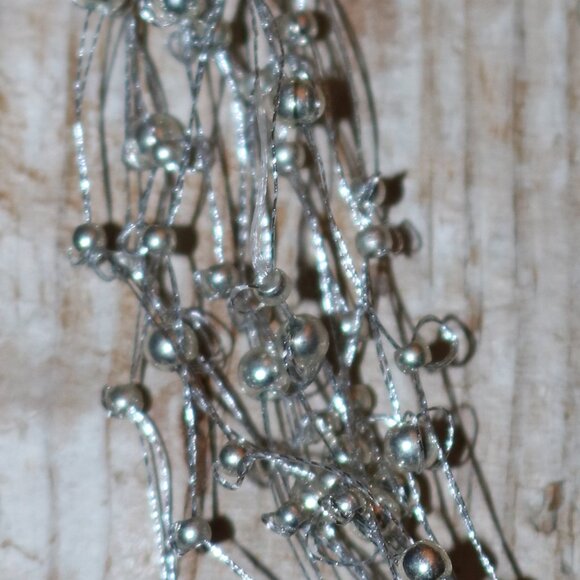 NEW Grey Fine Delicate Knotted Tiny Beads w Layered Strings Necklace Earring Set - Picture 2 of 3